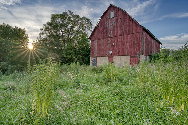 Fading Day at Miller Barn, Valley Creek Park by Brian Myer