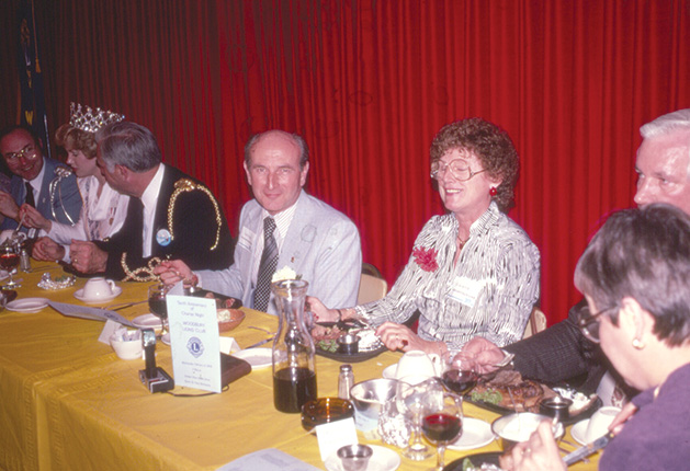 A 10th anniversary party with first president Gaston Vandermeerssche.