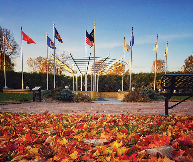 The fall colors at the Woodbury Lions Veterans Memorial