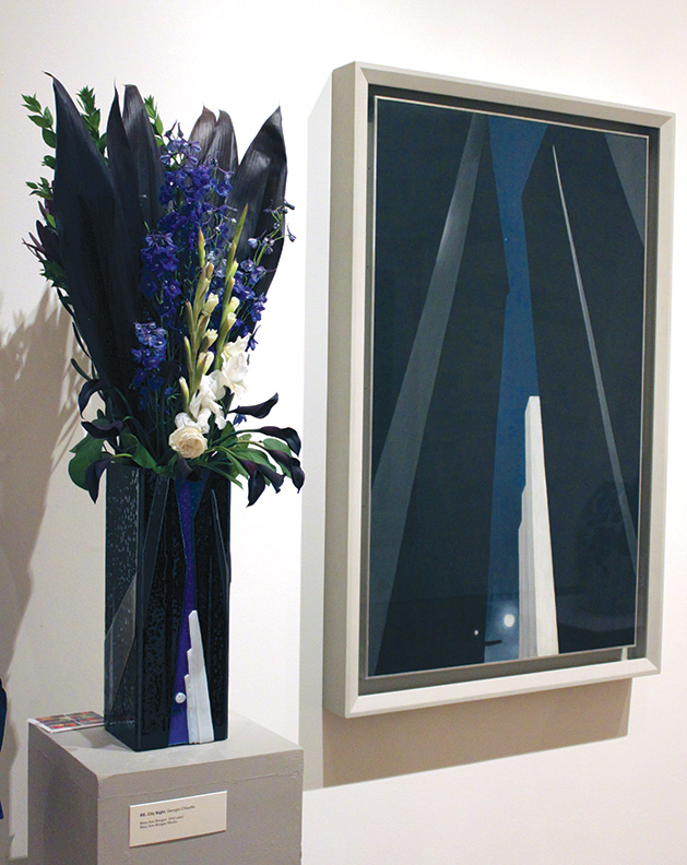 “City Night” and Mary Ann Morgan’s floral display.