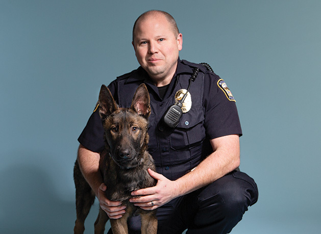Officer Brian Cline and Buster