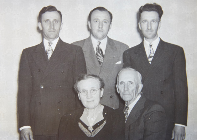 Martha and Fred Stabenow (front row) and their sons Irvin, Gilbertand Arnold.