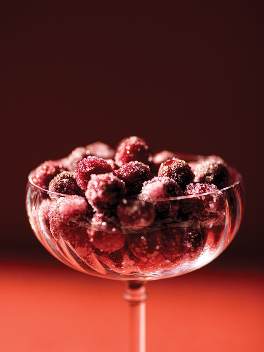 Cranberries in a Cocktail Glass