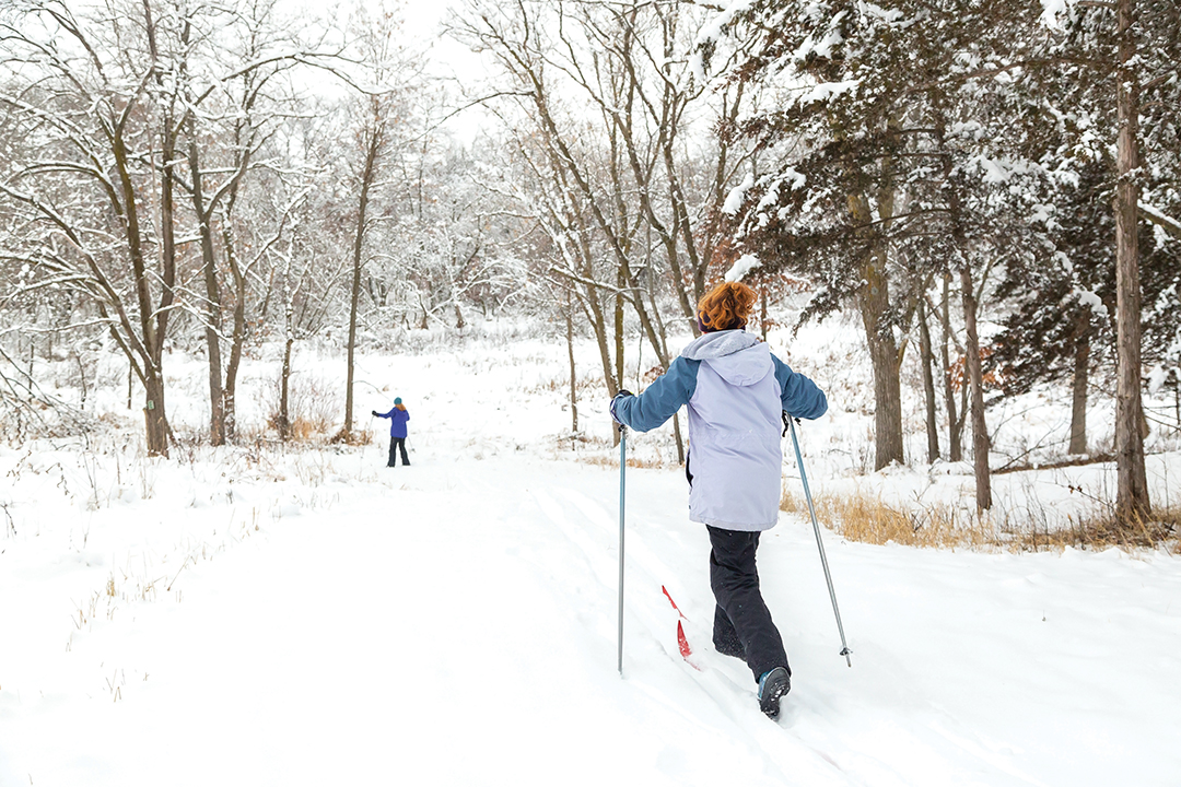 Enjoy a wintry day by cross country skiing or snowshoeing at one of several parks in Washington County.