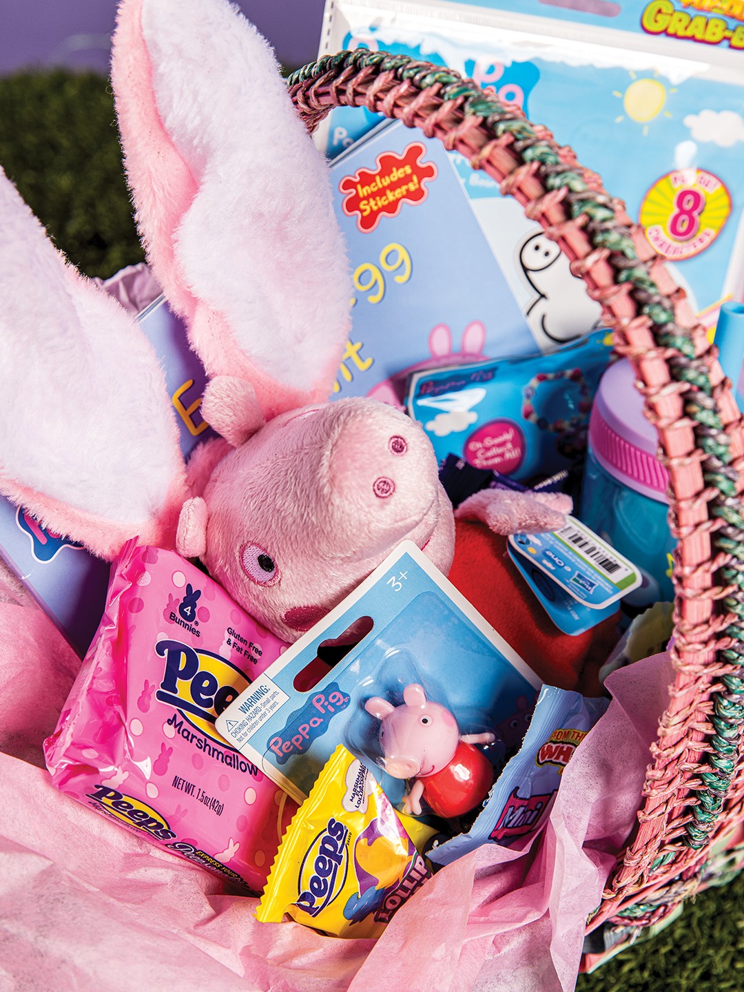 Jessie Takkunen’s Easter baskets typically include candy, playful characters, books and more.
