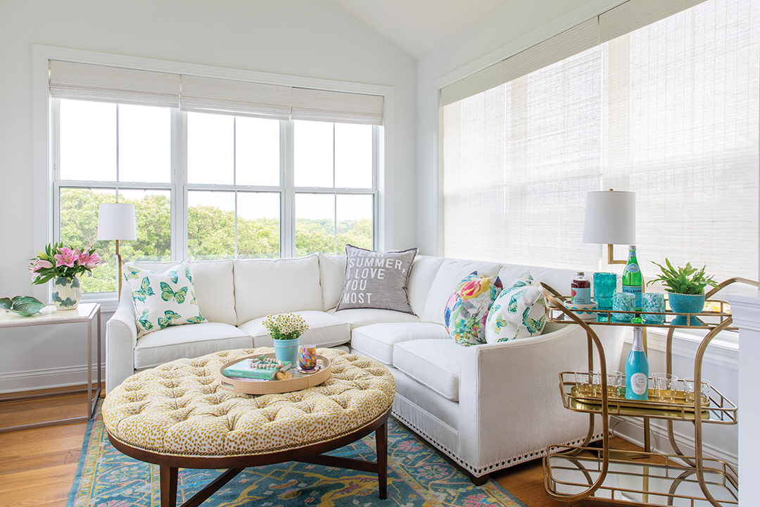 Sunroom with Pops of Color