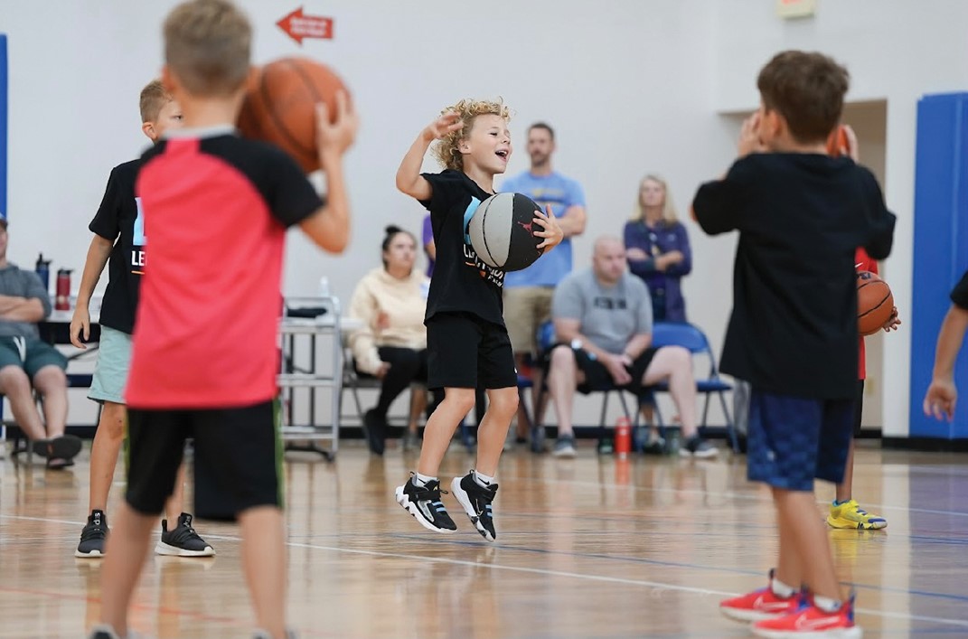 Legacy Hoops trains kids from ages 3 to adults—seen here is Junior Basketball Training, for ages Pre-K through fourth grade.