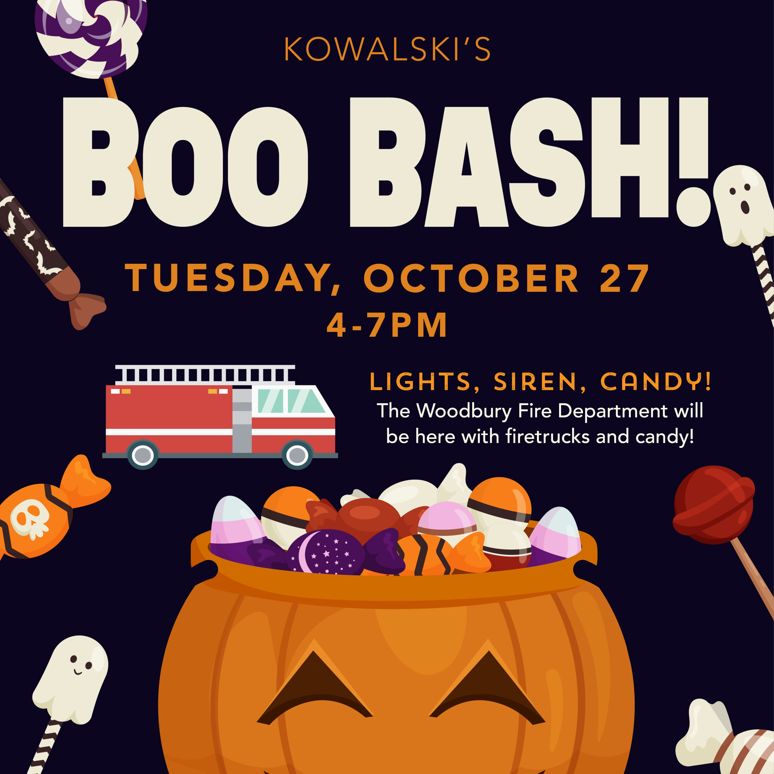 Kowalski's Woodbury Annual Boo Bash 2026 event poster