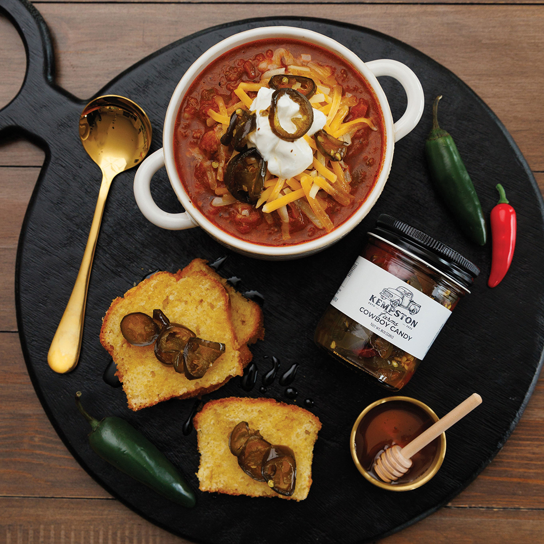 Kempston Farms’ Cowboy Candy adds unique flavor to a variety of dishes—including chili.