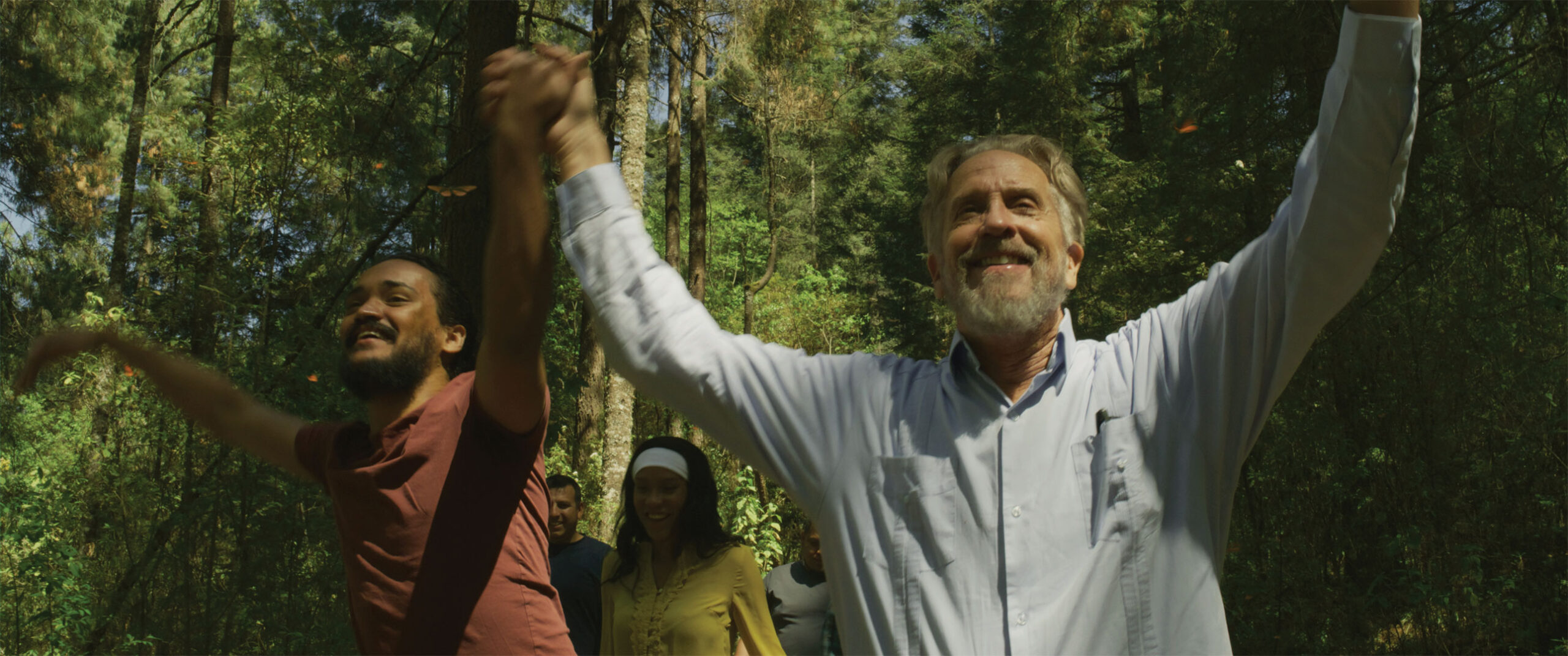 Benny, played by Nathan Barlow, with his father, Ben Whitmore Sr., played by Cristóbal Krusen, at the Piedra Herrada Monarch Butterfly Sanctuary in Mexico for Krusen’s acclaimed film, Let Me Have My Son.