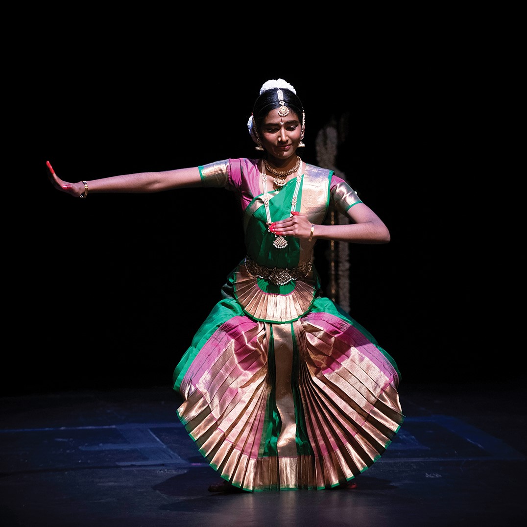 Sruthika Ramu performed her Salangai Pooja in March 2024. This solo stage performance is where she was presented with her ankle bells.