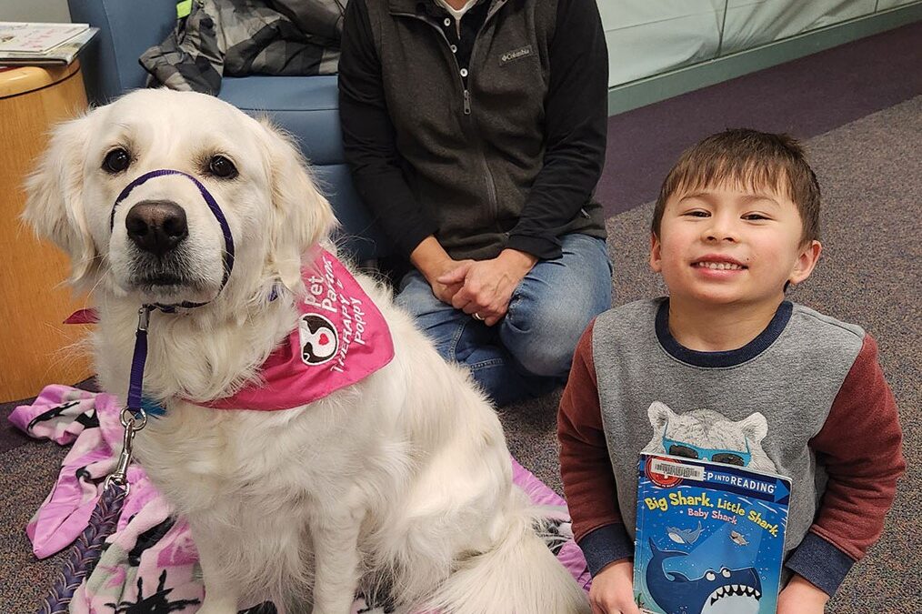 Dog Gone Reading at the R.H. Stafford Library.