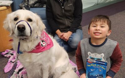 Dog Gone Reading at the R.H. Stafford Library.