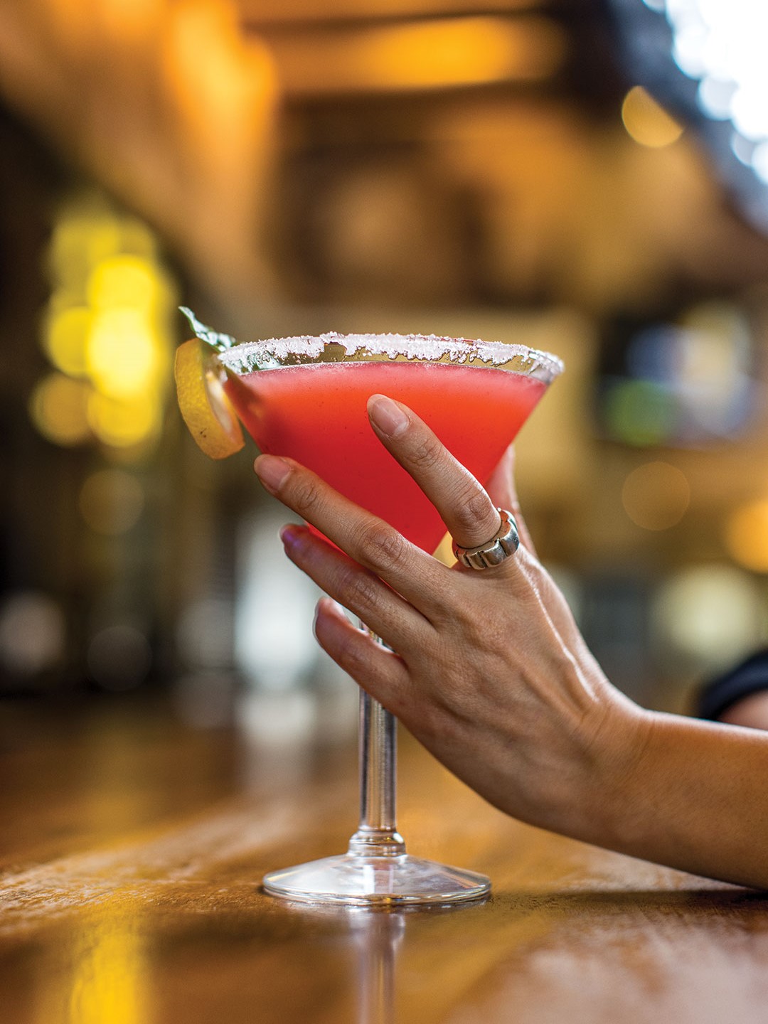 Consider the Strawberry Basil Lemon Drop from The Tavern Grill for your next summer beverage.