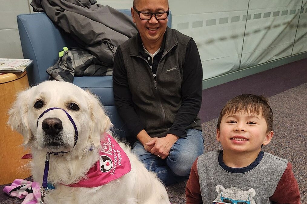 Dog Gone Reading at the R.H. Stafford Library.
