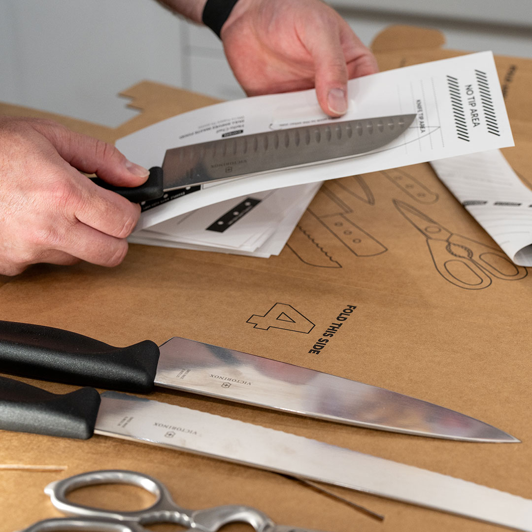 Person following the directions of a Sharpow kit.