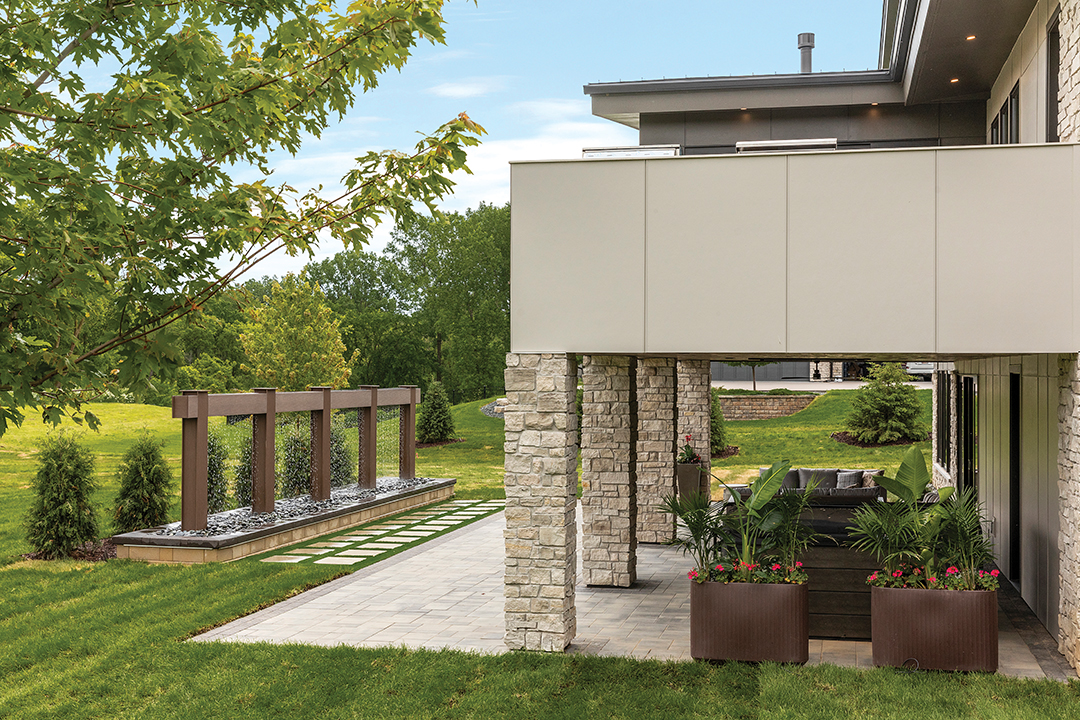 The homeowners revel in the quietness of the covered patio.