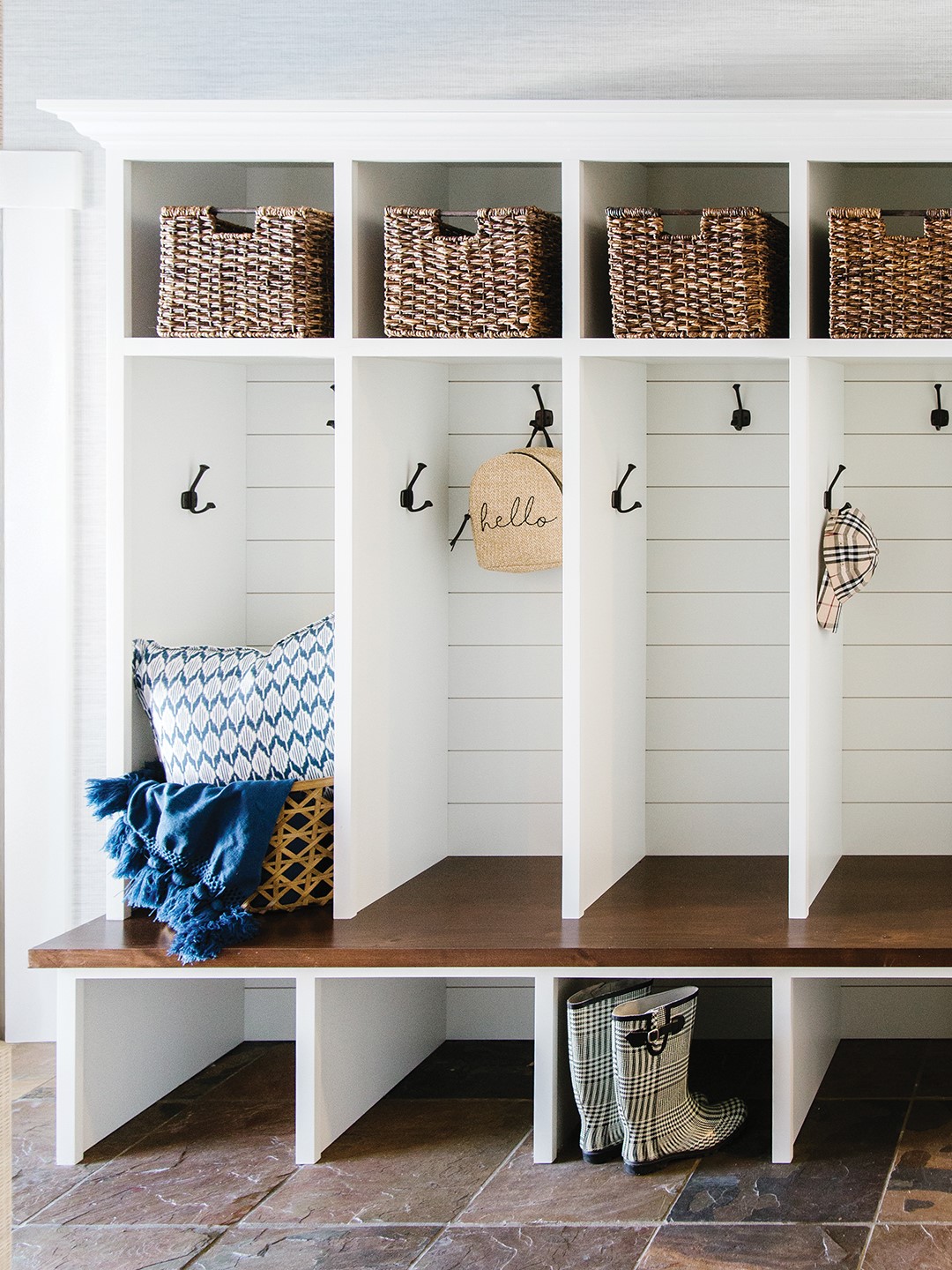 Mudroom with cubbies designed by Interior Impressions
