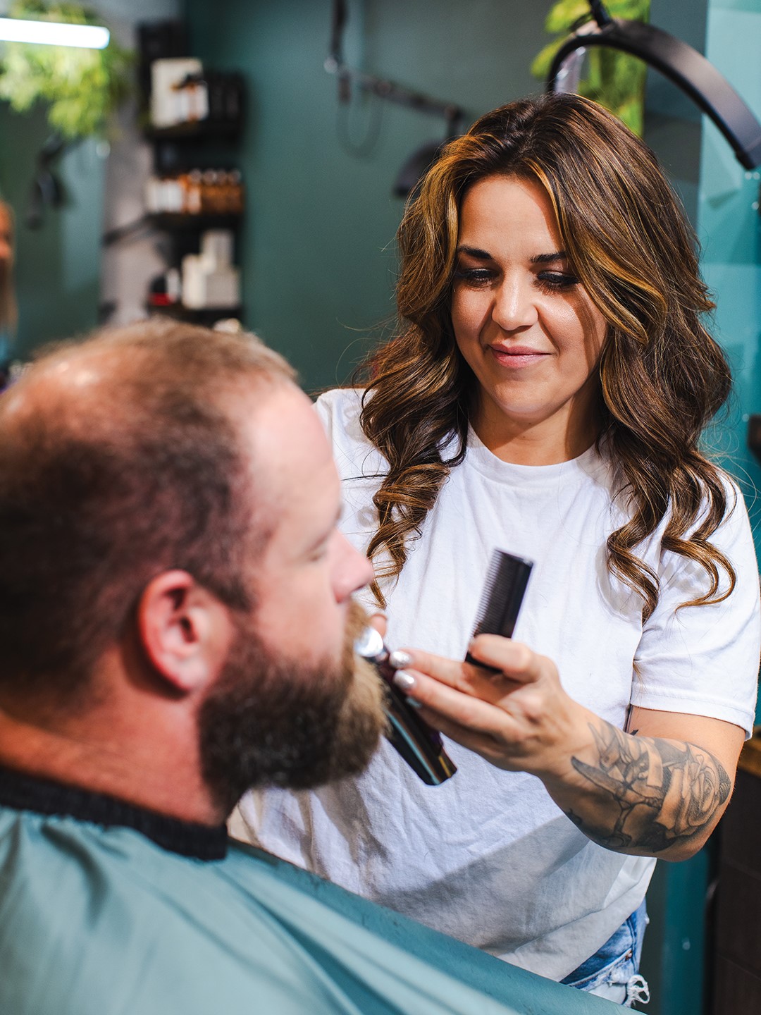 Brittany Block (pictured) is the owner of House of Handsome, which serves boys and men of all ages as well as anyone who desires a shorter style.