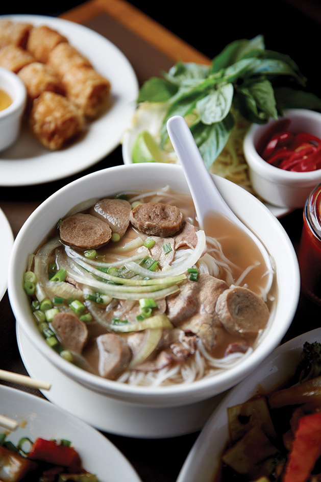 Fresh Spring Rolls with Shrimp 
Crispy Chicken Egg Rolls 
Combination meats Coconut-Curry with Vegetables 
Sesame Chicken 
Kung Pao Chicken 
Szechuan Chicken 
Pho with Beef and Meatball