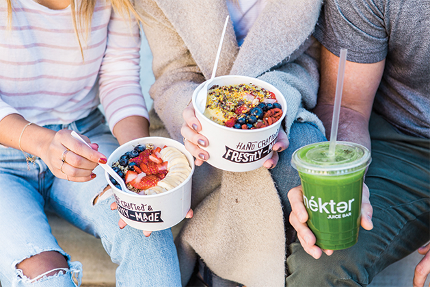 Bowl Bliss: Nekter Juice Bar offers acai bowls with indulgent add-ins like peanut butter.