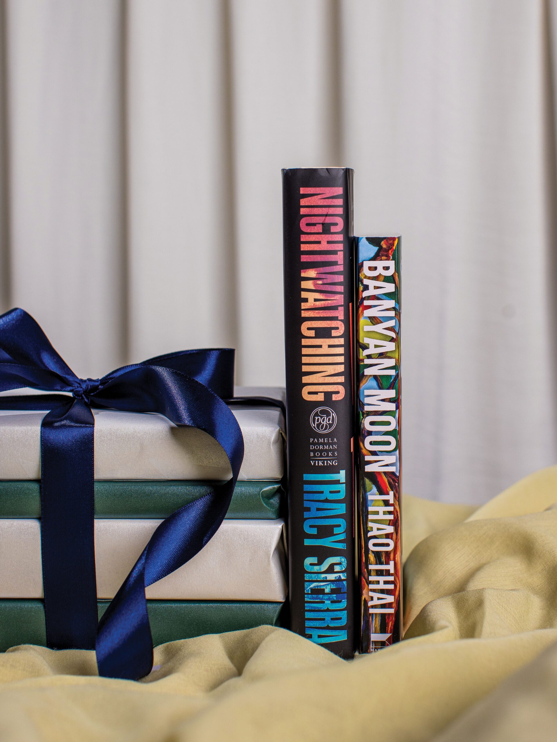 Novels wrapped as Christmas presents