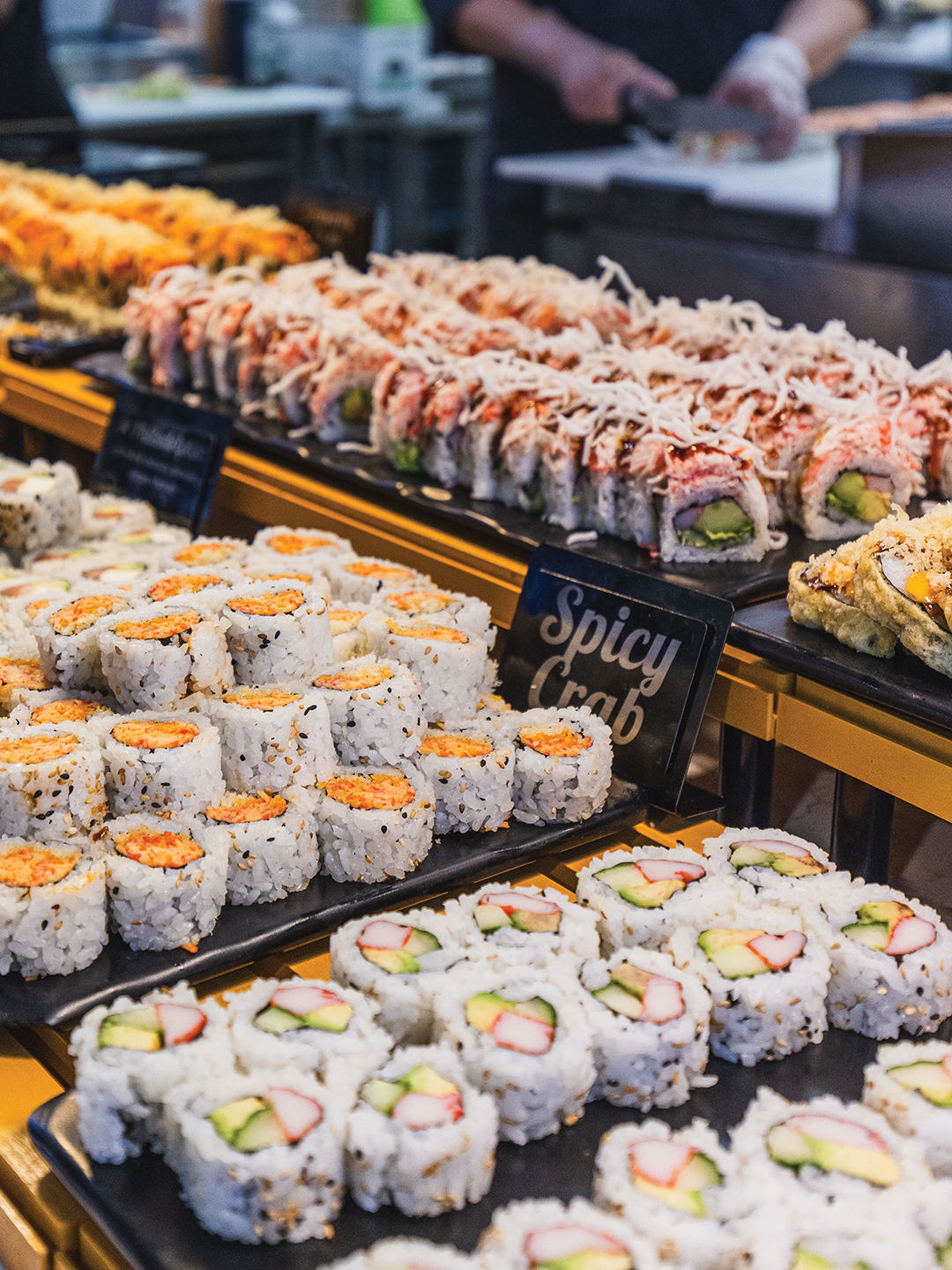  A wide selection of sushi awaits diners, who can discover new flavor combinations alongside familiar favorites.