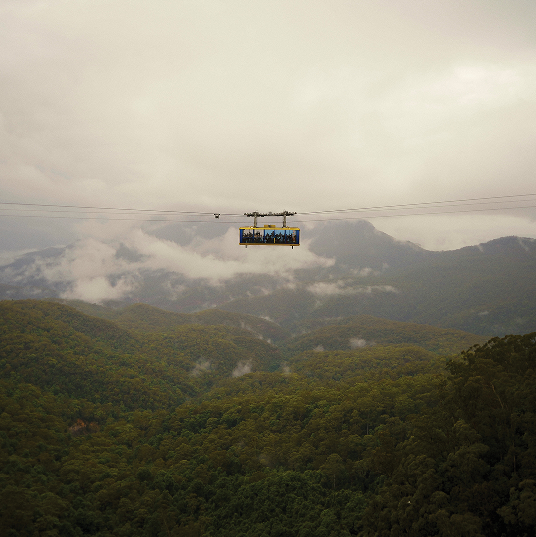 In April 2023, Joseph Shoemaker and friends visited Australia’s Blue Mountains, where the mountains are tinted blue from surounding trees releasing eucalyptus oil in the air. “I discovered this scenic cable car going back and forth every 30 minutes, so I had to time my shot just right when it passed by using my Sony A7III camera and a 24–220mm lens,” Shoemaker recalls. 