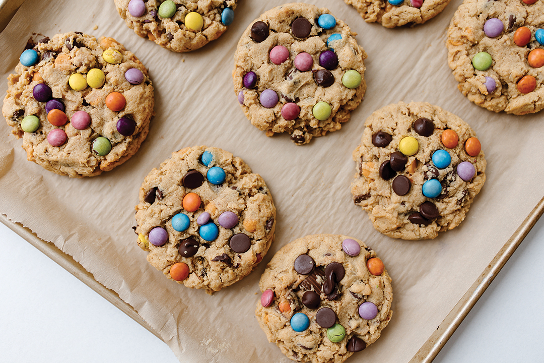 Chocolate and M&M cookies