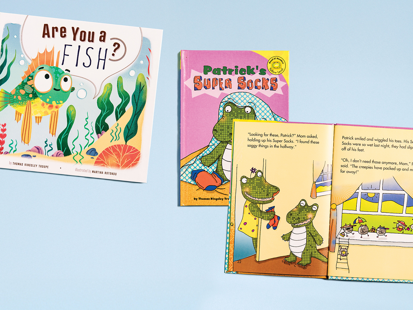 Patrick's Super Socks book cover and interior