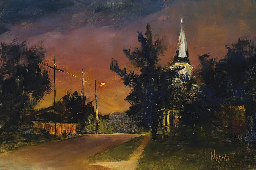 Naomi Tiry Salgado’s Saturday Night Live won best in show at Season Gallery’s annual en plein air event in Hudson, Wisconsin, in 2025. She has since returned as an event judge.Scale: 8”x12”
Medium: Oil on panel