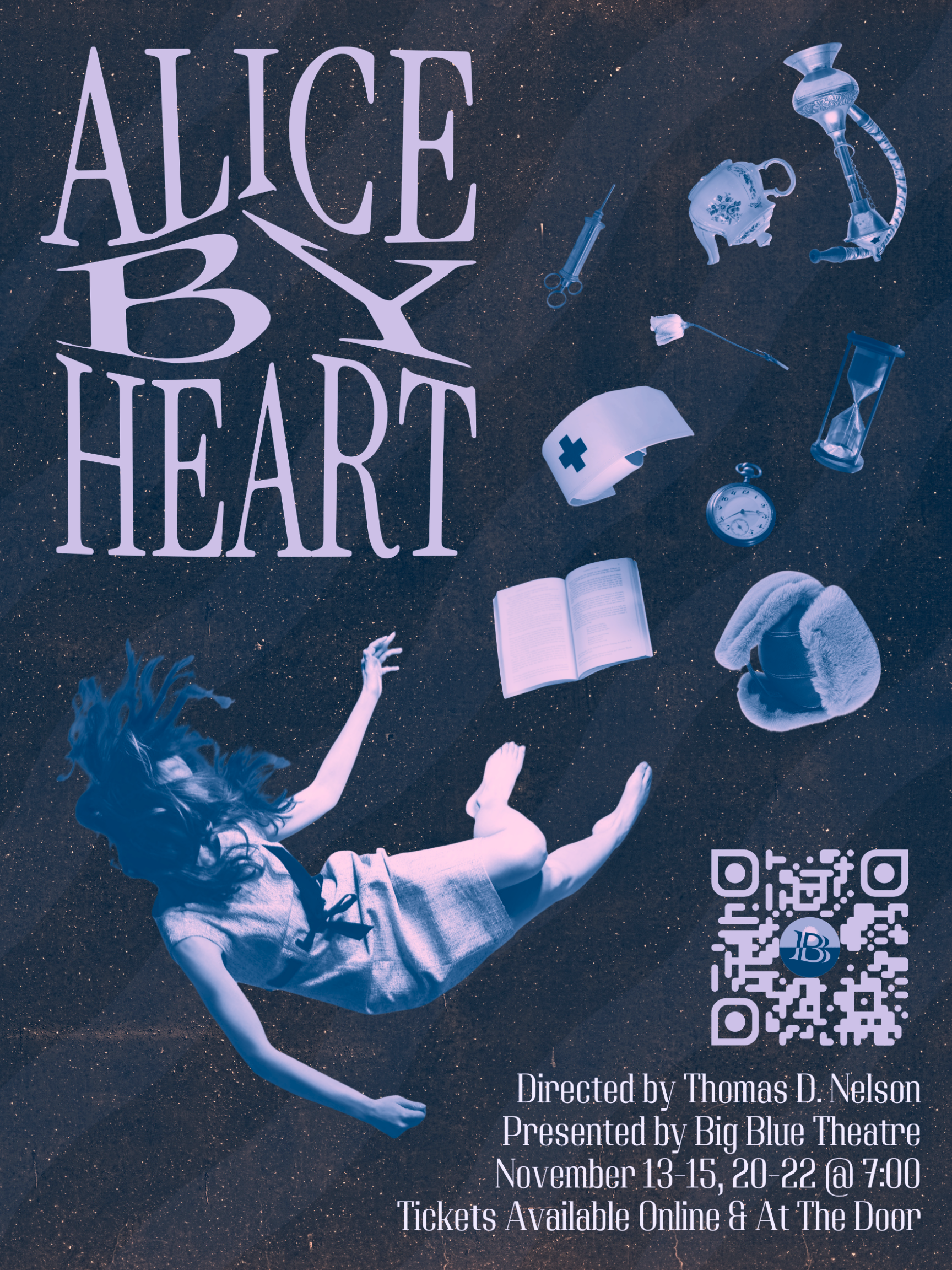 Alice By Heart event poster Big Blue Theatre